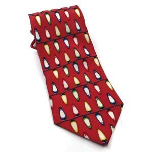 American Accessories Christmas Lights Strand Neck Tie Red Multi Color Novelty